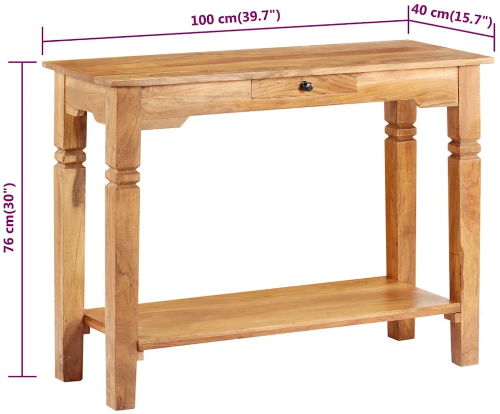 Konsolinis staliukas, 100x40x76 cm, akacijos medienos masyvas