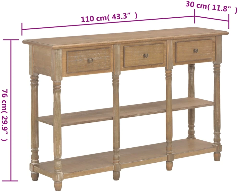 Konsolinis staliukas, 110x30x76cm, apdirbta mediena
