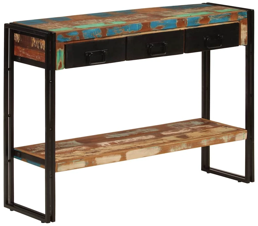 Konsolinis staliukas, 110x30x76cm, perdirbtos medienos masyvas