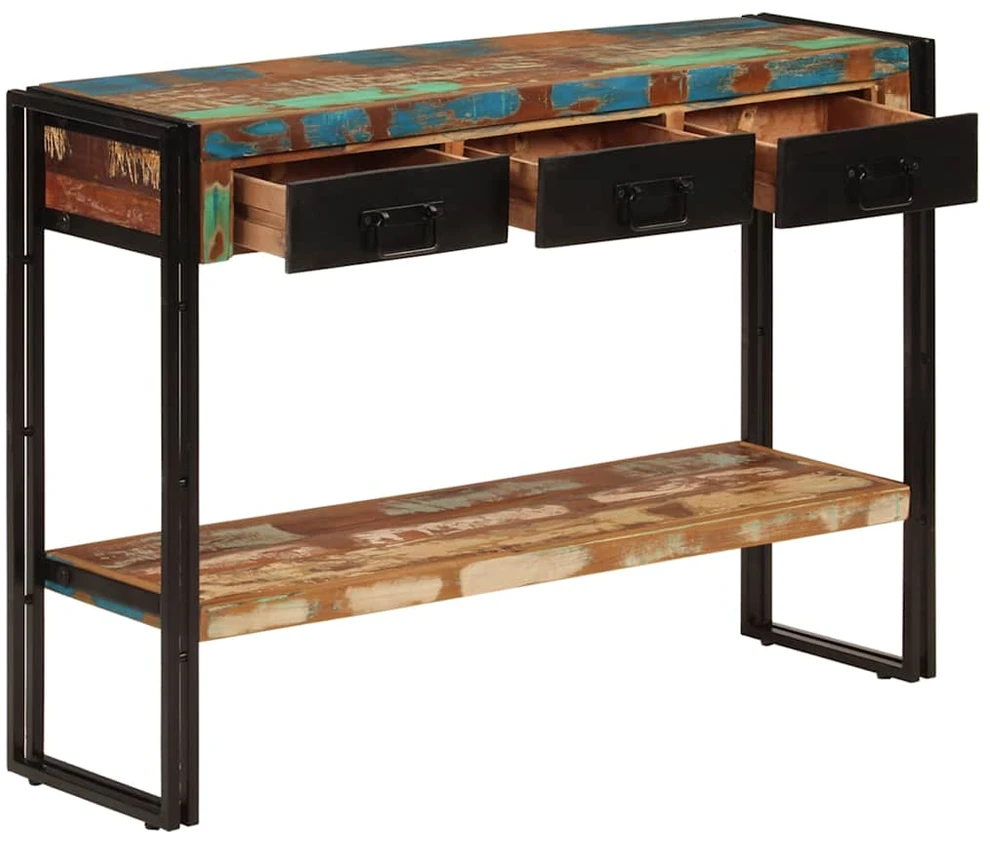 Konsolinis staliukas, 110x30x76cm, perdirbtos medienos masyvas