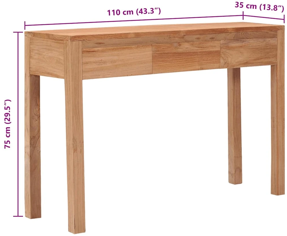 Konsolinis staliukas, 110x35x75cm, tikmedžio medienos masyvas