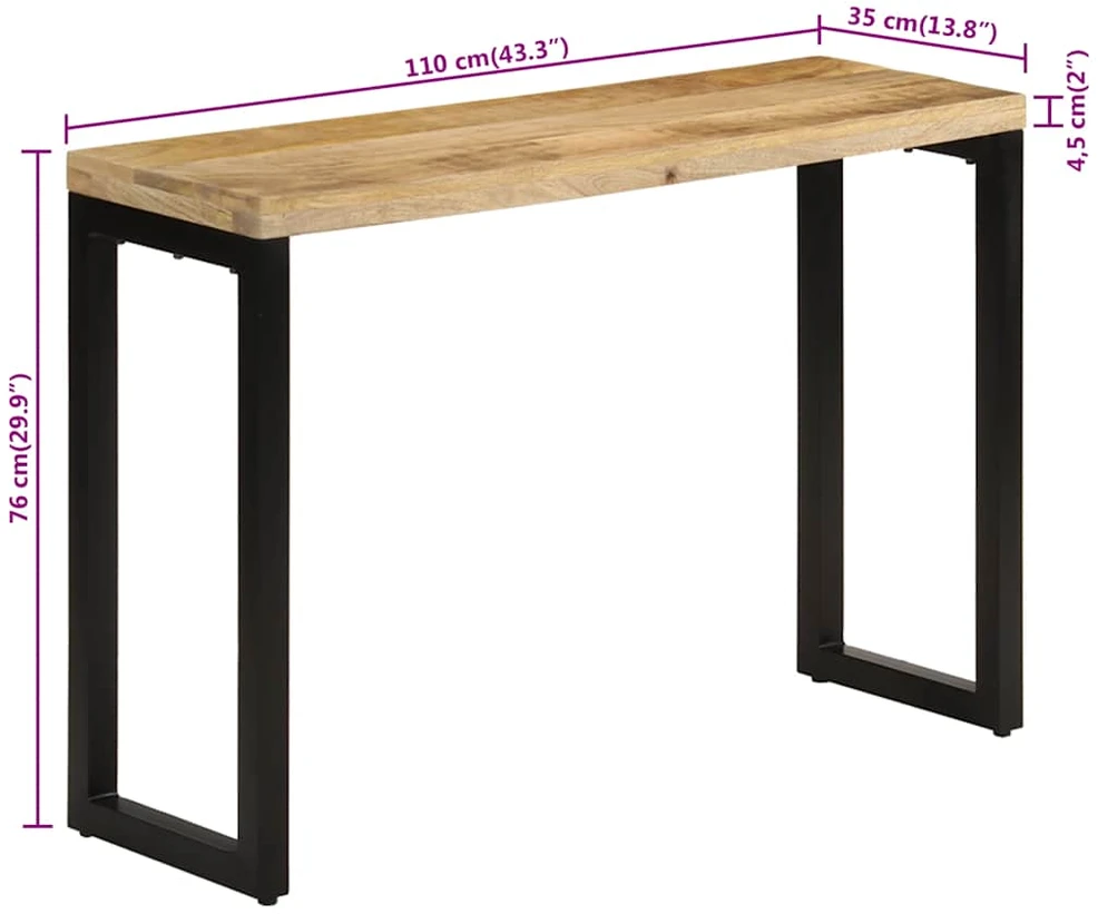 Konsolinis staliukas, 110x35x76cm, mango medienos masyvas