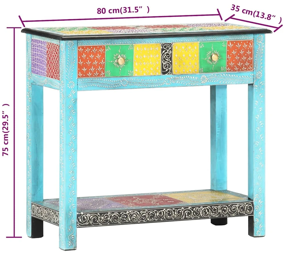 Konsolinis staliukas, 80x35x75cm, mango medienos masyvas