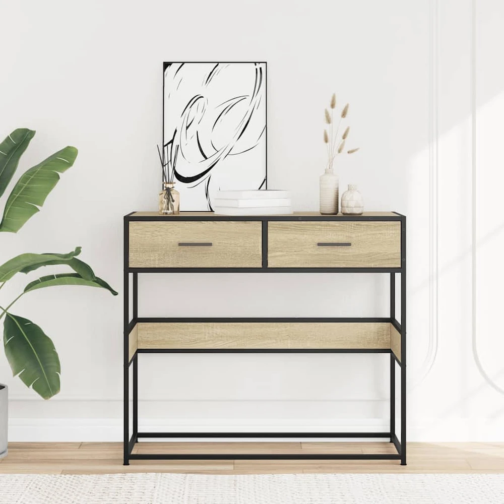 Konsolinis staliukas, ąžuolo, 90x35x80cm, apdirbta mediena