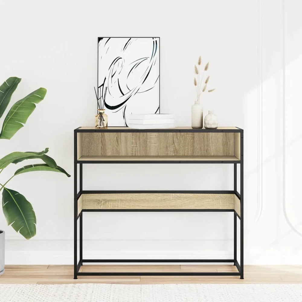 Konsolinis staliukas, ąžuolo, 90x35x80cm, apdirbta mediena