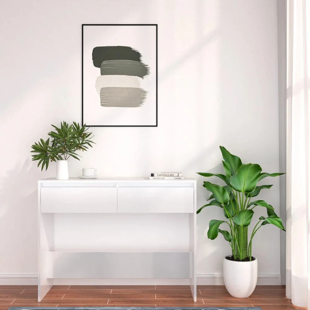 Konsolinis staliukas, baltas, 100x35x76,5cm, apdirbta mediena