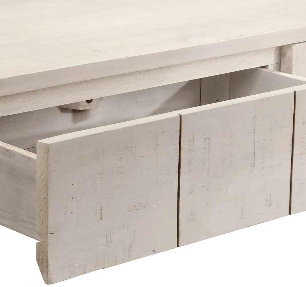 Konsolinis staliukas, baltas, 110x35x75cm, mango masyvas