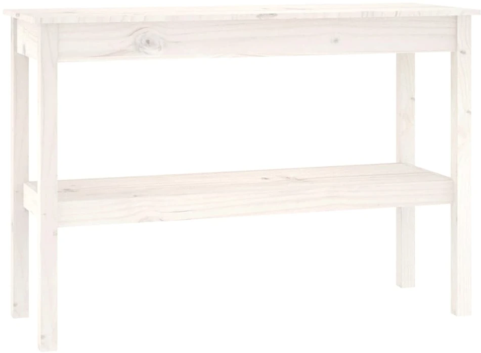 Konsolinis staliukas, baltas, 110x40x75cm, pušies masyvas