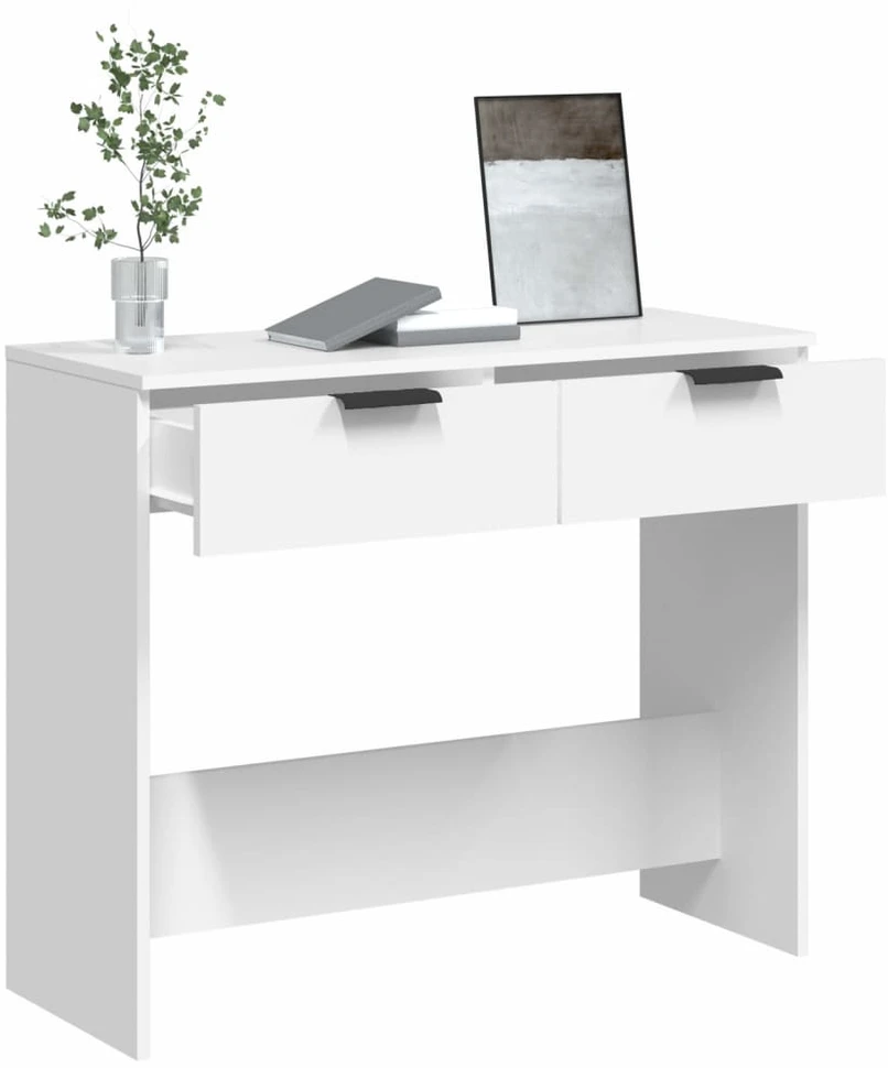 Konsolinis staliukas, baltas, 90x36x75cm, apdirbta mediena