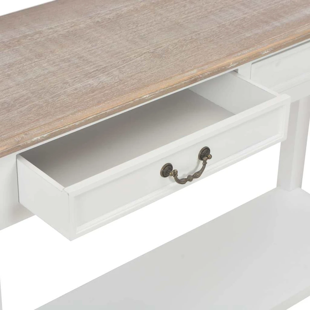 Konsolinis staliukas, baltos sp., 110x35x80cm, mediena