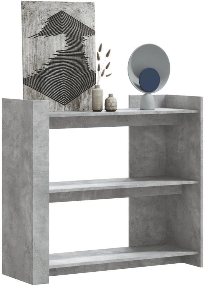 Konsolinis staliukas, betono, 100x35x90cm, apdirbta mediena