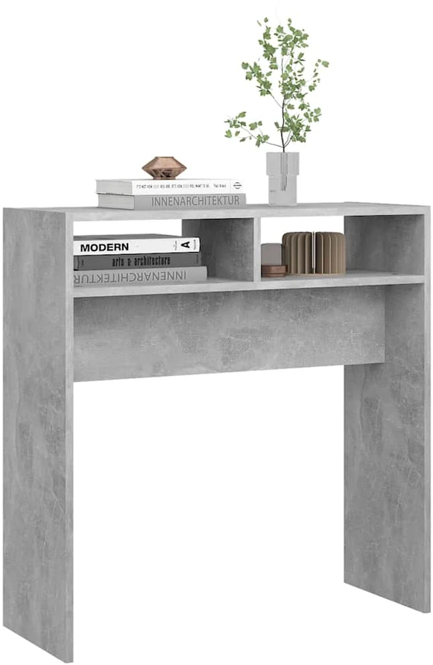 Konsolinis staliukas, betono, 78x30x80cm, apdirbta mediena