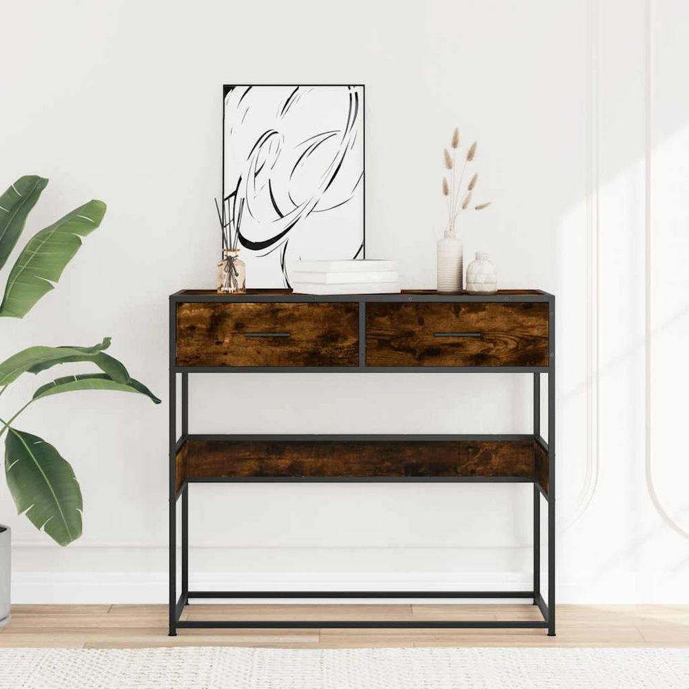 Konsolinis staliukas, dūminio ąžuolo, 90x35x80cm, mediena