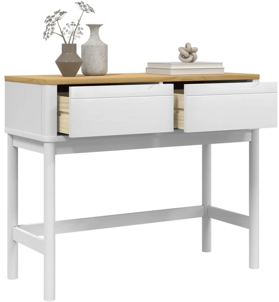 Konsolinis staliukas FLORO, baltas, 89,5x36,5x73cm, pušis