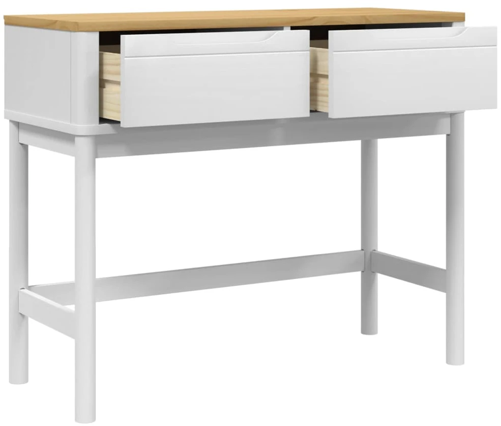 Konsolinis staliukas FLORO, baltas, 89,5x36,5x73cm, pušis