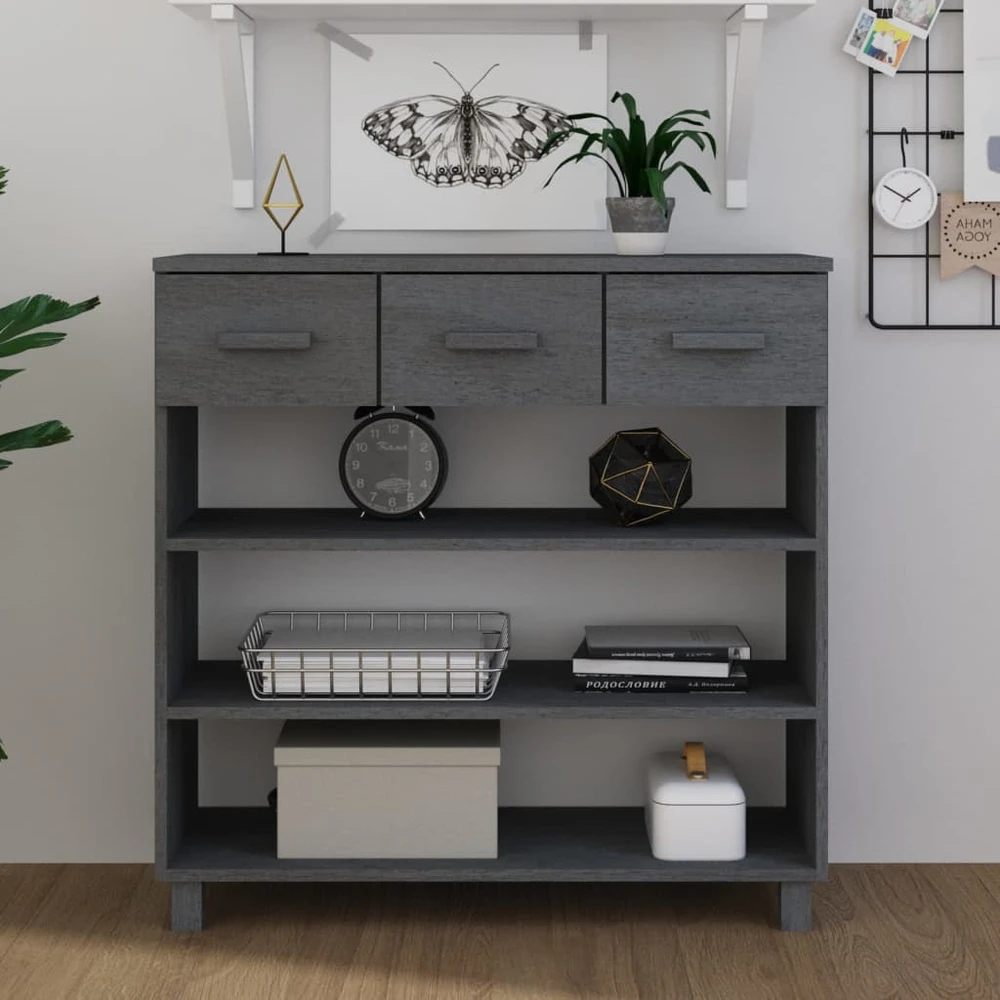 Konsolinis staliukas HAMAR, tamsiai pilkas, 90x35x90cm, pušis