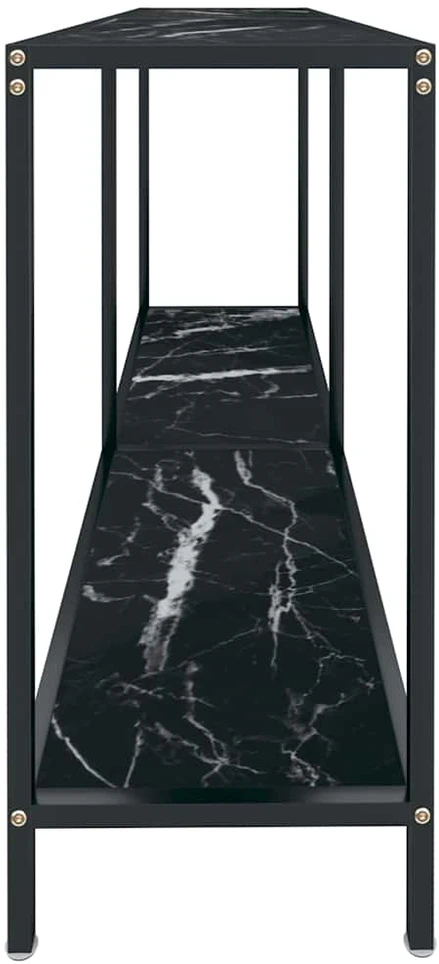 Konsolinis staliukas, juodas, 140x35x75,5cm, grūdintas stiklas