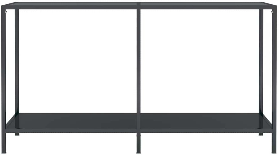 Konsolinis staliukas, juodas, 140x35x75,5cm, grūdintas stiklas