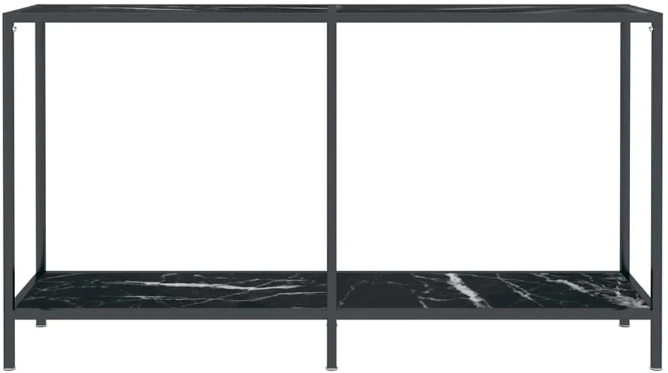Konsolinis staliukas, juodas, 140x35x75,5cm, grūdintas stiklas