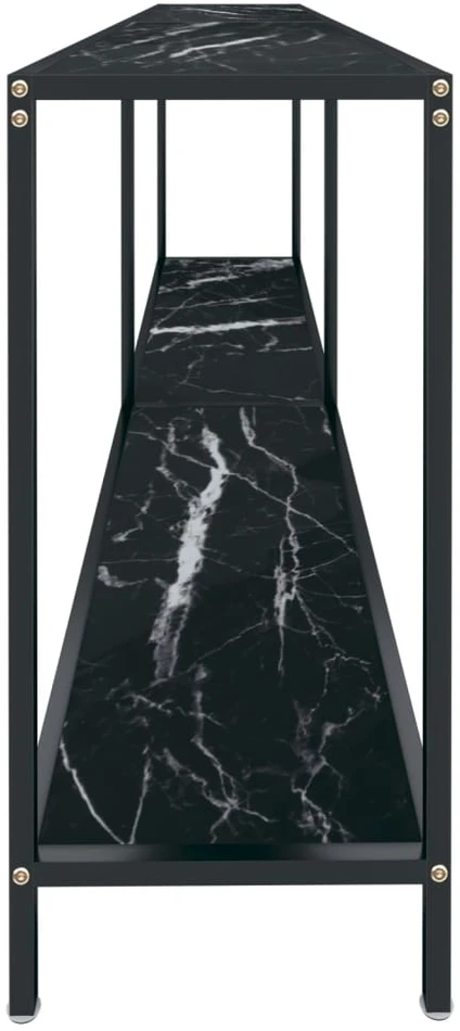Konsolinis staliukas, juodas, 200x35x75,5cm, grūdintas stiklas
