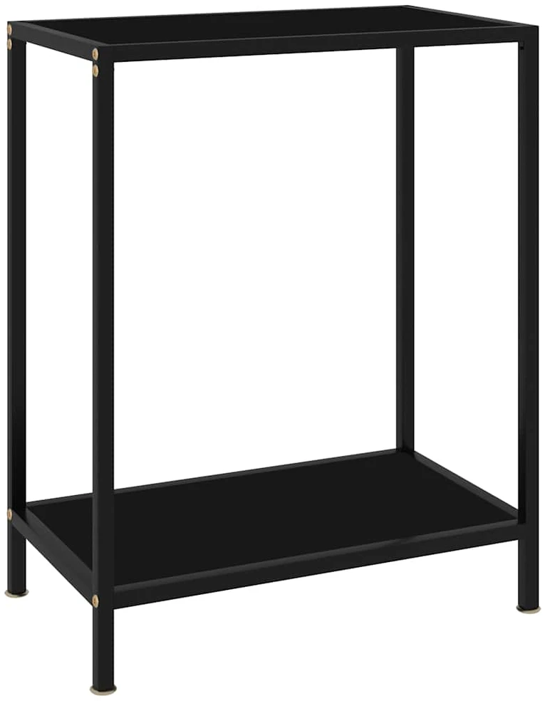 Konsolinis staliukas, juodas, 60x35x75cm, grūdintas stiklas