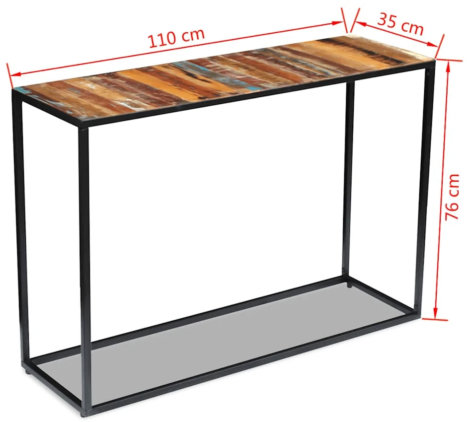 Konsolinis staliukas, perdirbtos medienos masyvas, 110x35x76 cm