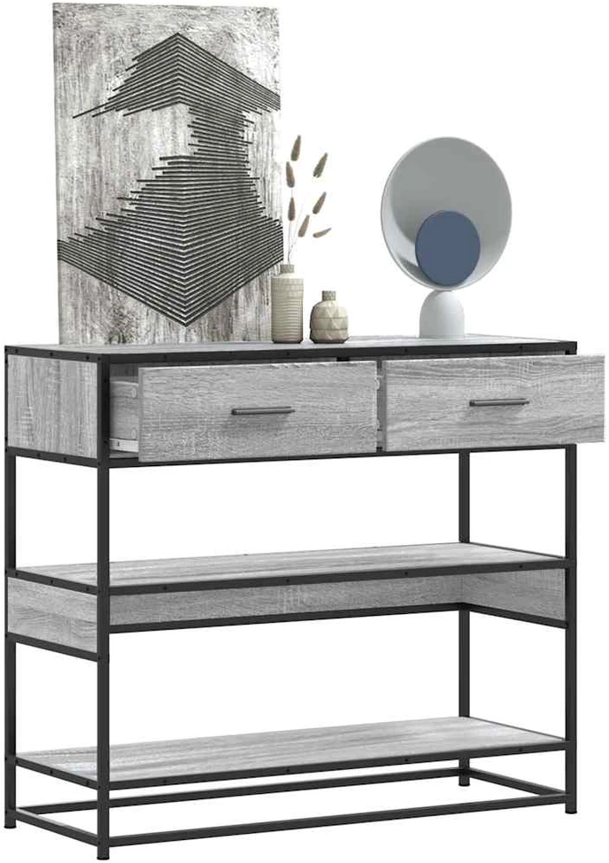Konsolinis staliukas, pilka sonoma, 90x35x80cm, mediena