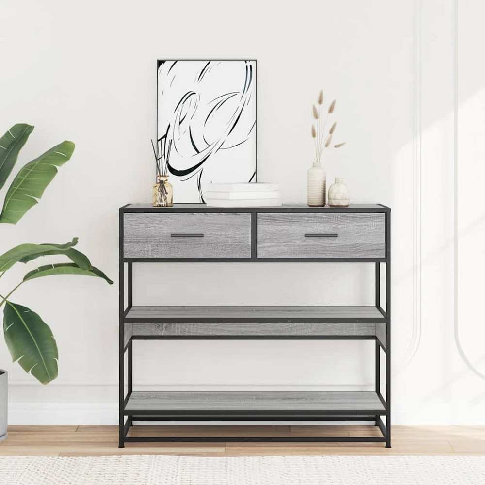 Konsolinis staliukas, pilka sonoma, 90x35x80cm, mediena