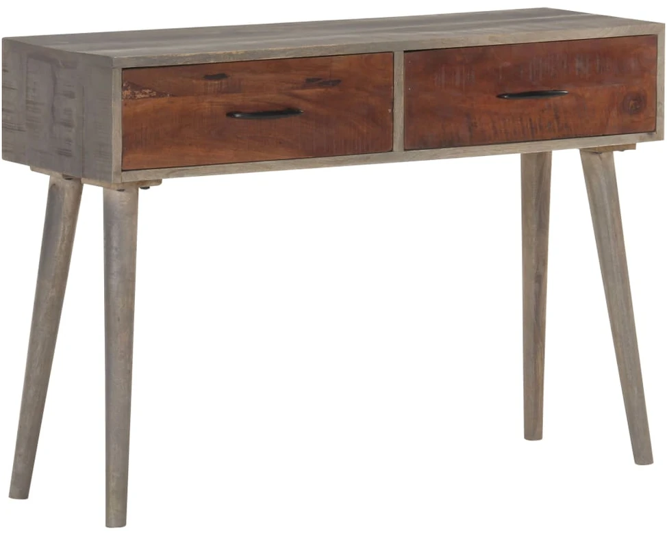 Konsolinis staliukas, pilkas, 110x35x75cm, mango masyvas