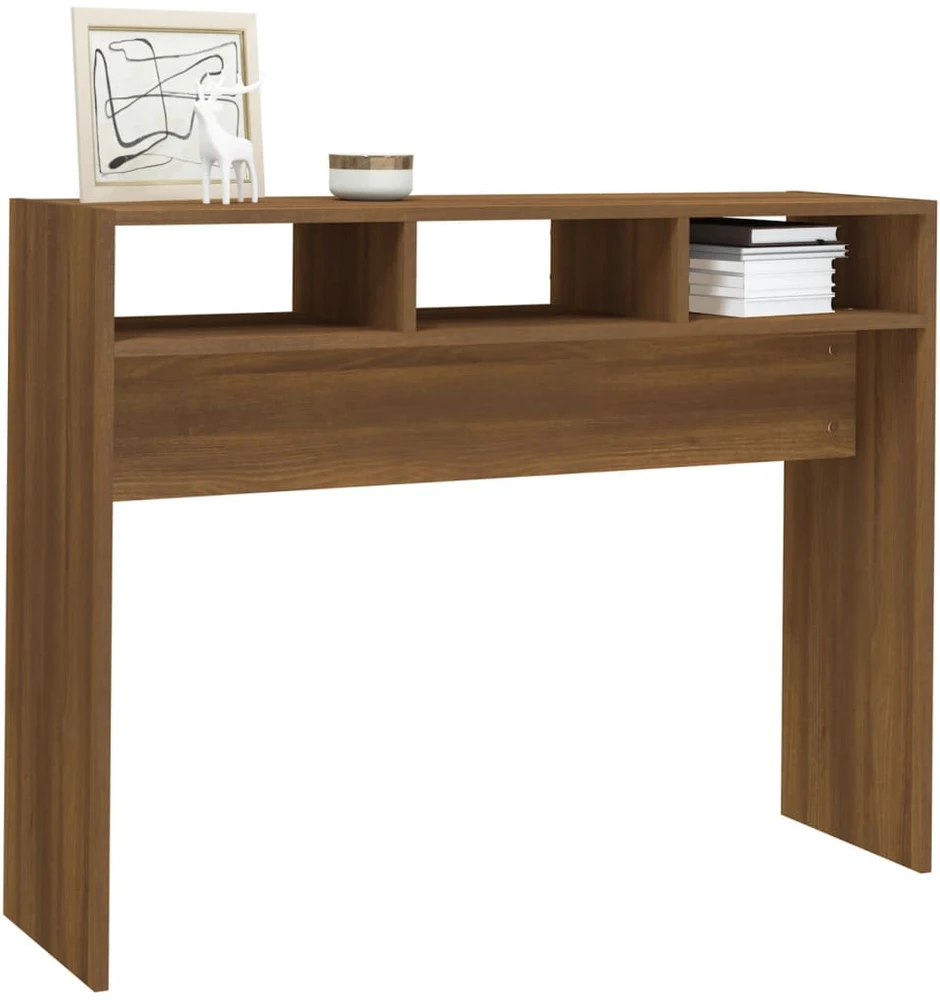 Konsolinis staliukas, rudas ąžuolo, 105x30x80cm, mediena