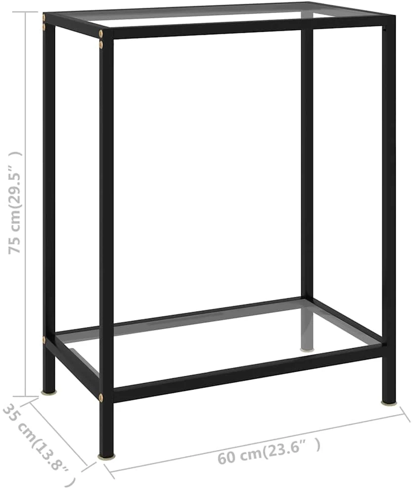 Konsolinis staliukas, skaidrus, 60x35x75cm, grūdintas stiklas