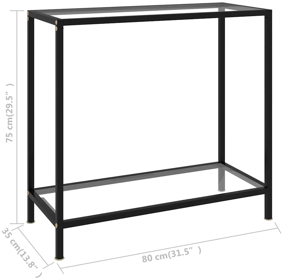 Konsolinis staliukas, skaidrus, 80x35x75cm, grūdintas stiklas