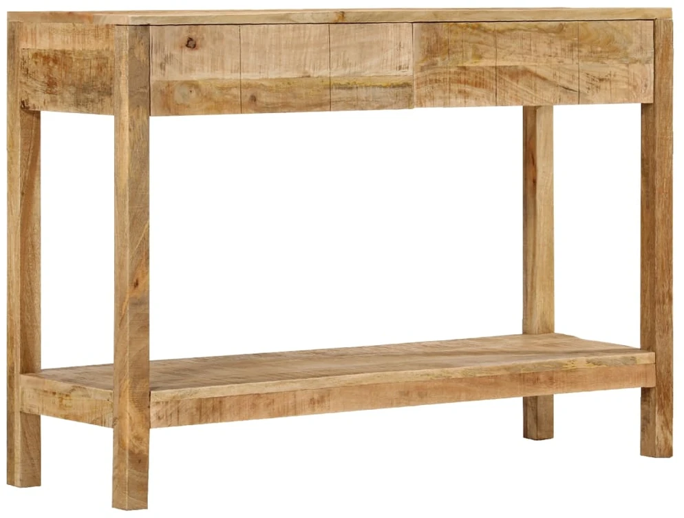 Konsolinis staliukas su 2 stalčiais, 110x35x75cm, mango masyvas