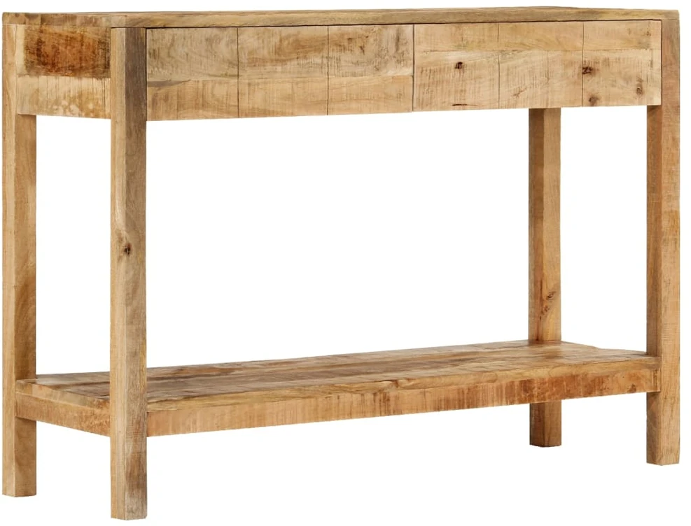 Konsolinis staliukas su 2 stalčiais, 110x35x75cm, mango masyvas