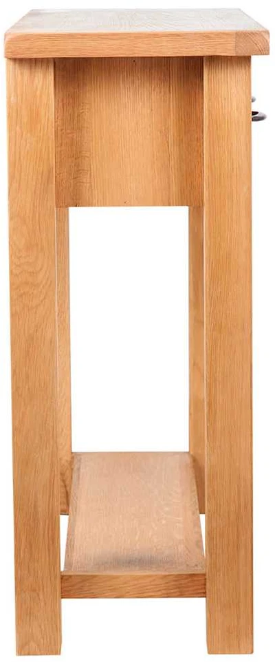 Konsolinis staliukas su 2 stalčiais, 83x30x73cm, ąžuolo masyvas