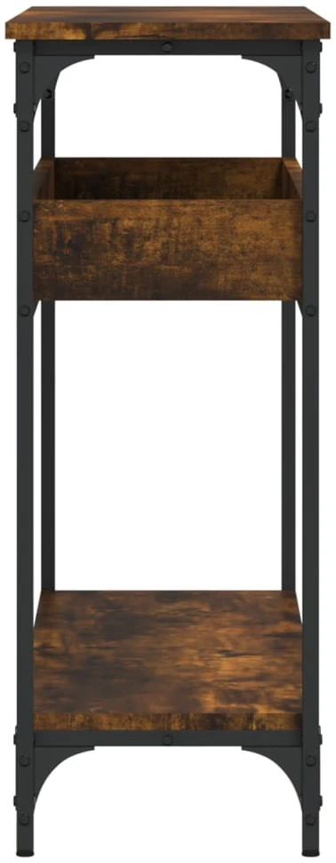 Konsolinis staliukas su lentyna, dūminis, 100x29x75cm, mediena