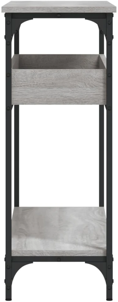 Konsolinis staliukas su lentyna, pilkas, 100x29x75cm, mediena