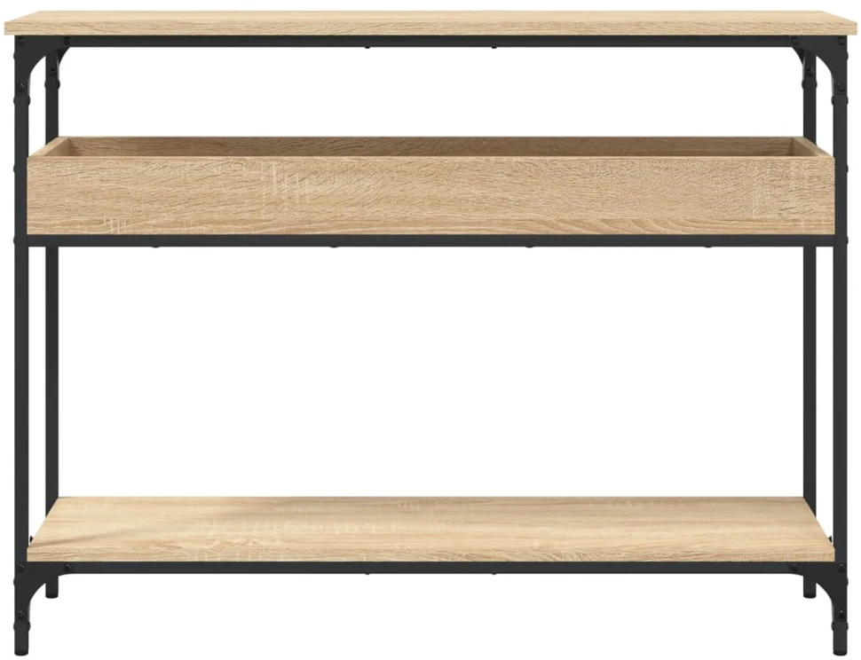 Konsolinis staliukas su lentyna, ąžuolo, 100x29x75cm, mediena