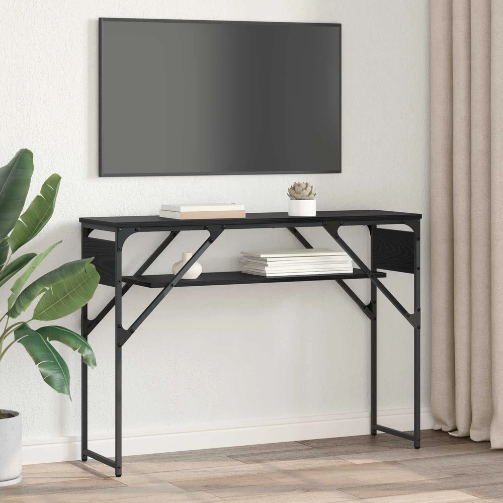 KonsolinisStaliukas Juodas ąžuolas Apdirbta mediena 105x30x75cm