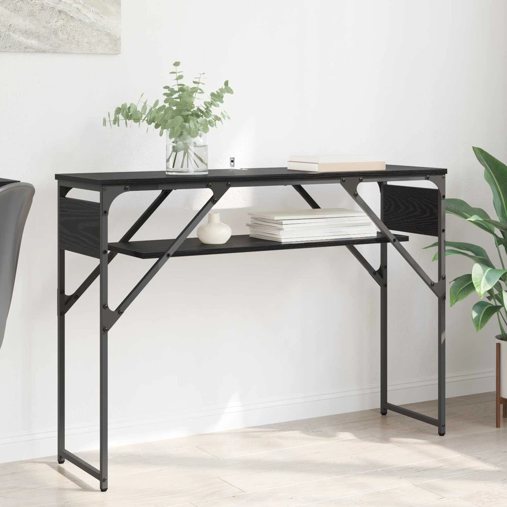 KonsolinisStaliukas Juodas ąžuolas Apdirbta mediena 105x30x75cm