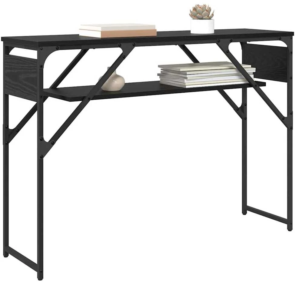 KonsolinisStaliukas Juodas ąžuolas Apdirbta mediena 105x30x75cm