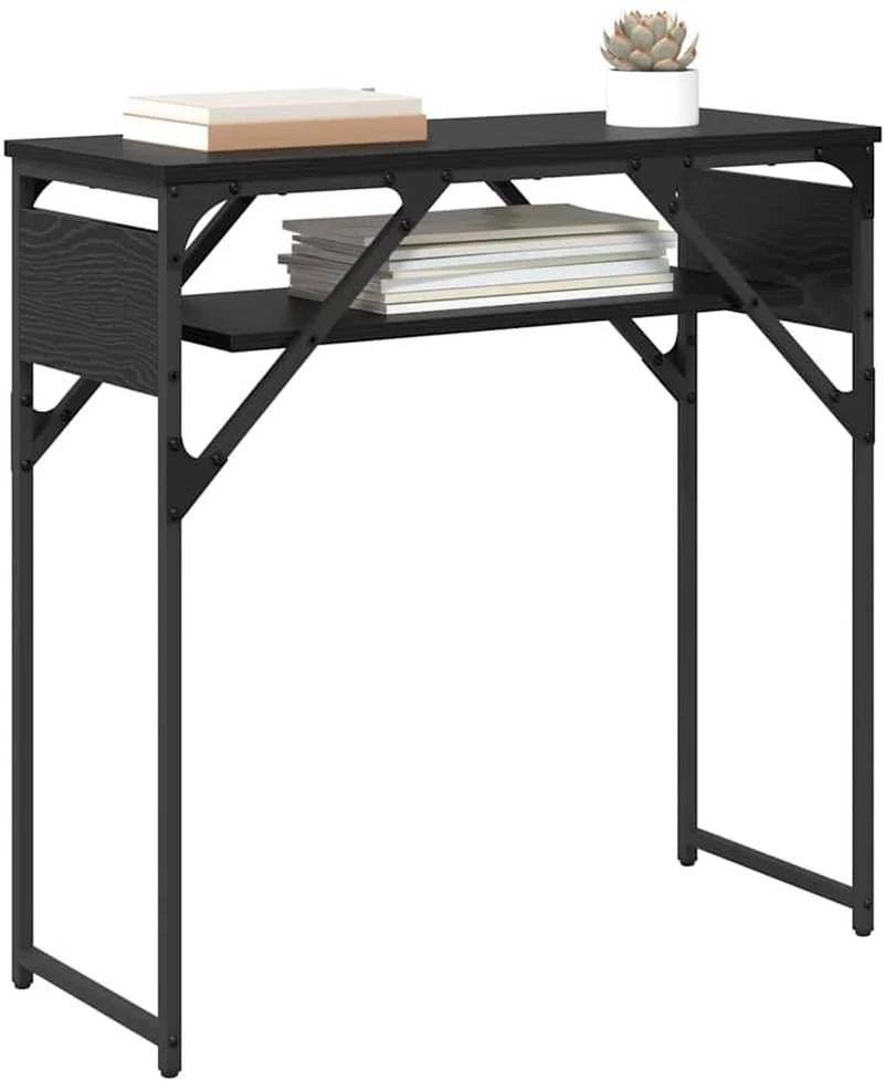 KonsolinisStaliukas Juodas ąžuolas Apdirbta mediena 75x30x75cm