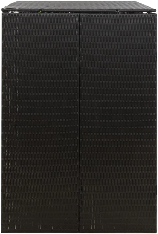 Konteinerių stoginė, juoda, 140x80x117cm, poliratanas, dvivietė
