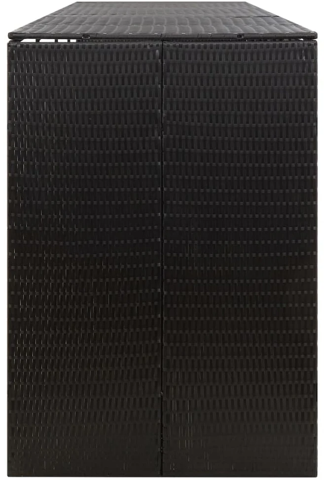 Konteinerių stoginė, juoda, 274x80x117cm, ratanas, keturvietė