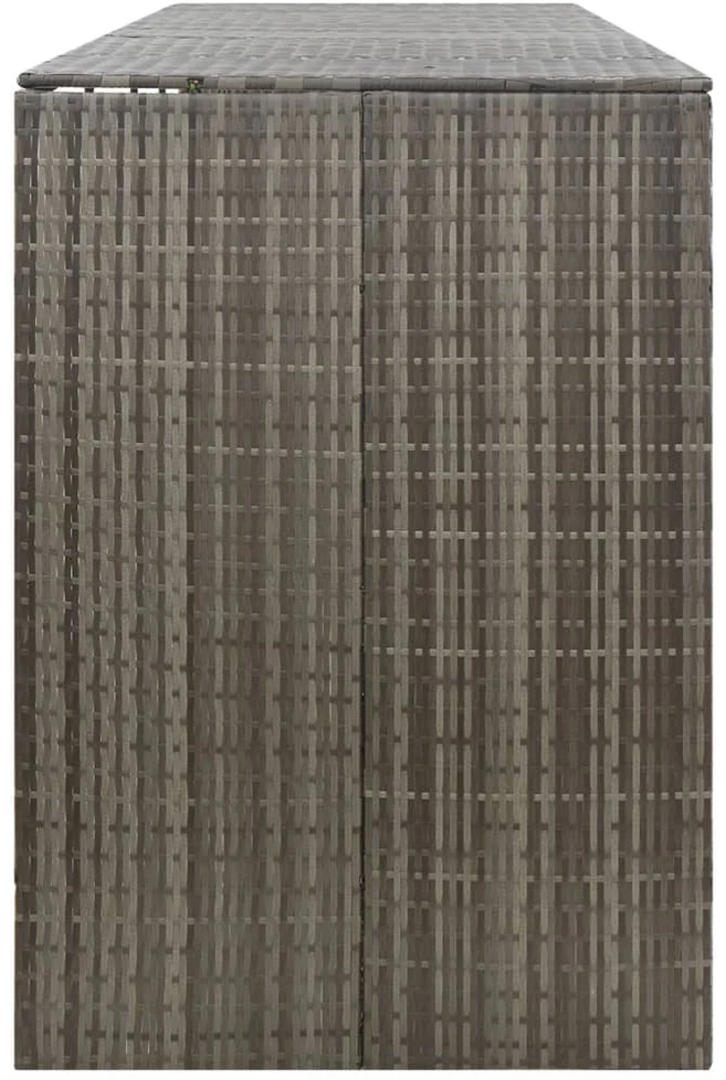 Konteinerių stoginė, pilka, 274x80x117cm, ratanas, keturvietė