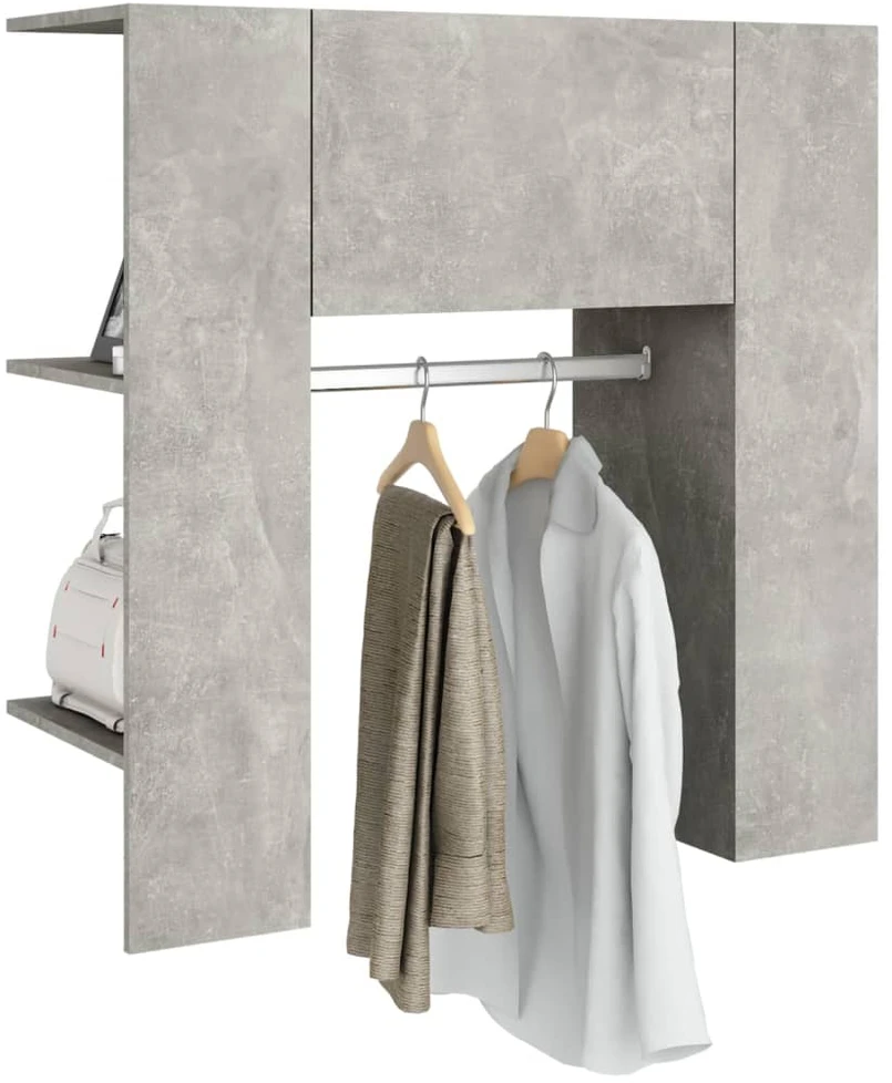 Koridoriaus spintelė, betono pilka, 97,5x37x99cm, mediena