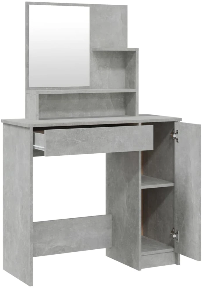 Kosmetinio staliuko komplektas, betono pilkas, 86,5x35x136cm