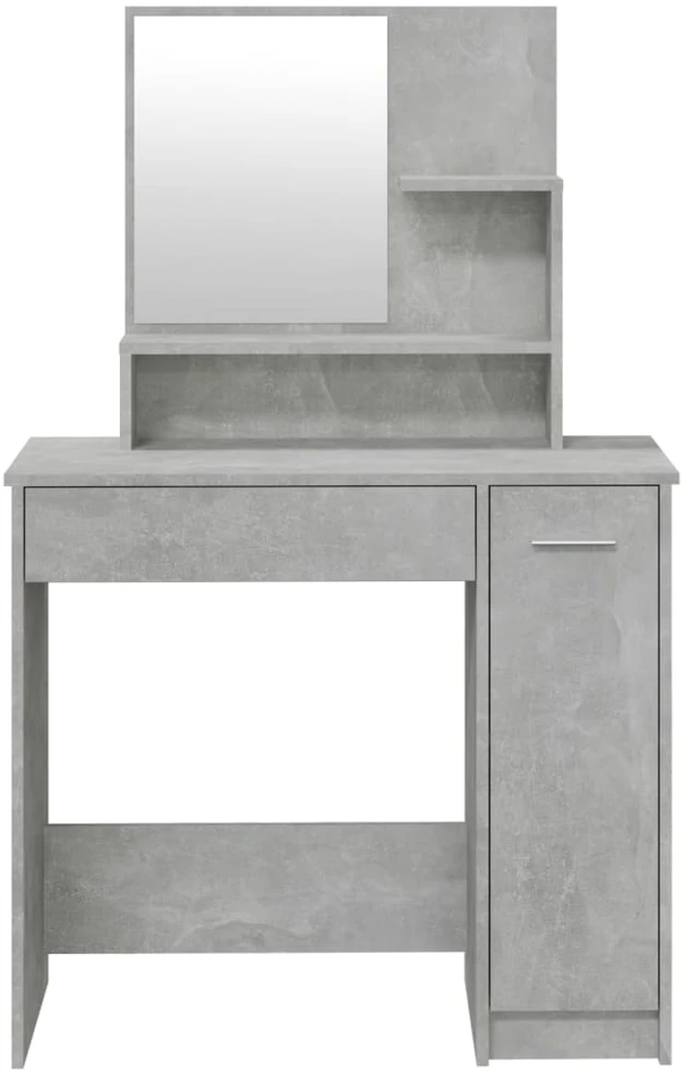 Kosmetinio staliuko komplektas, betono pilkas, 86,5x35x136cm