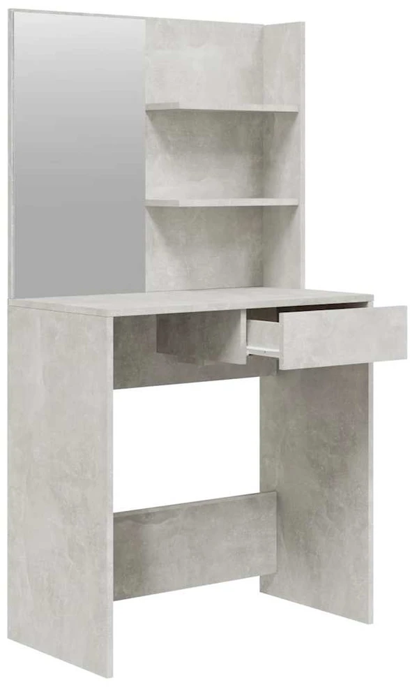 Kosmetinio staliuko komplektas, betono pilkas, 74,5x40x141cm