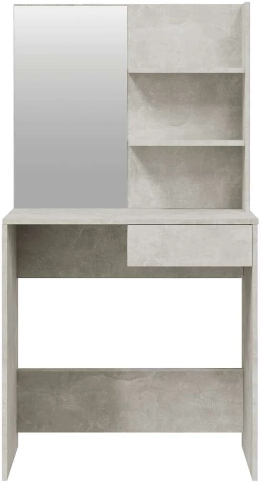 Kosmetinio staliuko komplektas, betono pilkas, 74,5x40x141cm